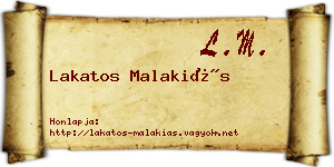Lakatos Malakiás névjegykártya
